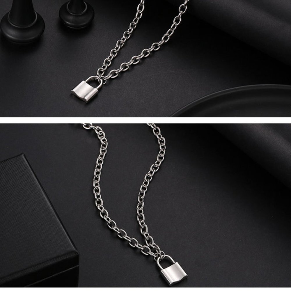❤️Fashion Rock Punk Cross Lock Necklace, N90201P138